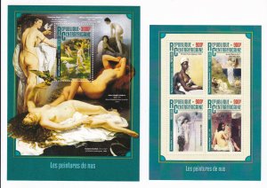 Central African Republic 2016 Nude Art Paintings Sheet+S/Sheet MNH
