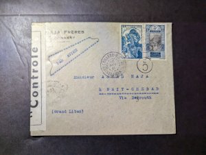 1941 France Colony Guinea Conakry Airmail Cover to Beit Chebab Lebanon