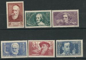 France B54-59 Y&T 380-85 MNH VF 1938 SCV $71.50