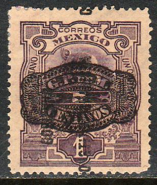 MEXICO 582 5cts ON 1cent CONST.+BARRIL SURCHARGE UNUSED, H NG F-VF. (252)