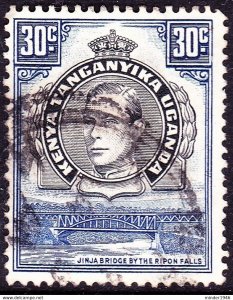 KENYA UGANDA & TANGANYIKA 1938 KGVI 30c Black & Dull Violet-Blue SG141 FU