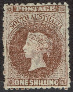 SOUTH AUSTRALIA 1876 QV 1/- WMK BROAD STAR PERF 11½ - 12½