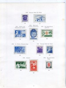 CANADA; 1955-56 early QEII issues fine used LOT of values