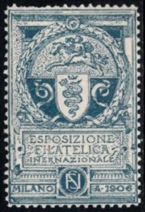 1906 Italy Poster Stamp Milan International Philatelic Exhibition MNH