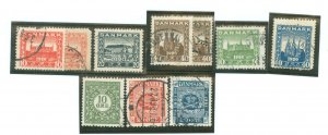 Denmark #156-160/178-180 Used Single (Complete Set) (Perfin)