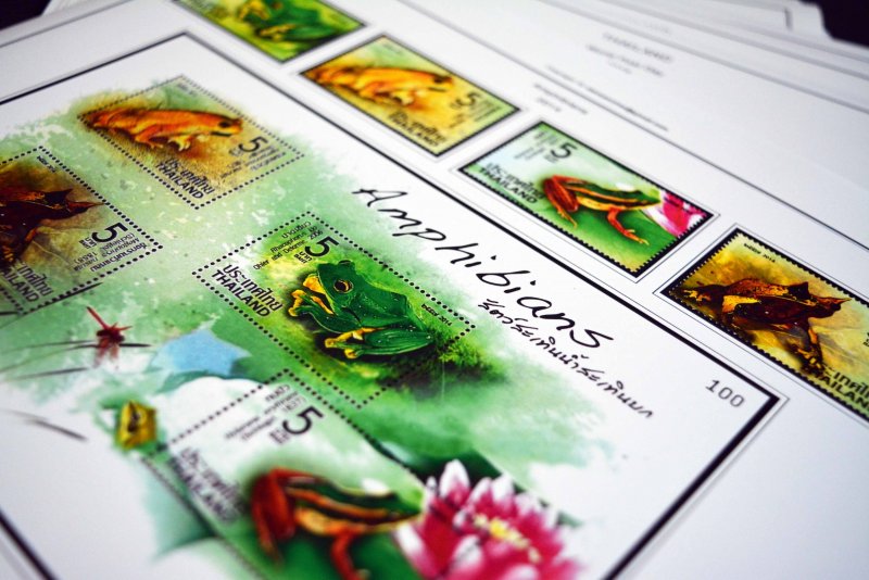 COLOR PRINTED THAILAND 2011-2015  STAMP ALBUM PAGES (97 illustrated pages)