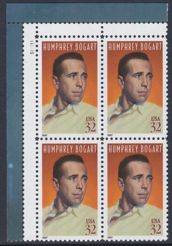 3152 Humphrey Bogart Plate Block MNH