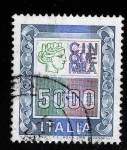 Italy Scott 1295 Italia stamp typical centering and cancel