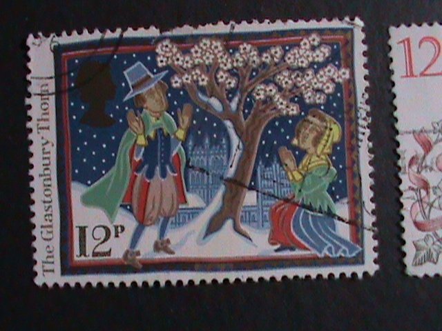 ​GREAT BRITAIN -12 VERY OLD CHRISTMAS STAMPS USED-VF WE SHIP TO WORLD WIDE