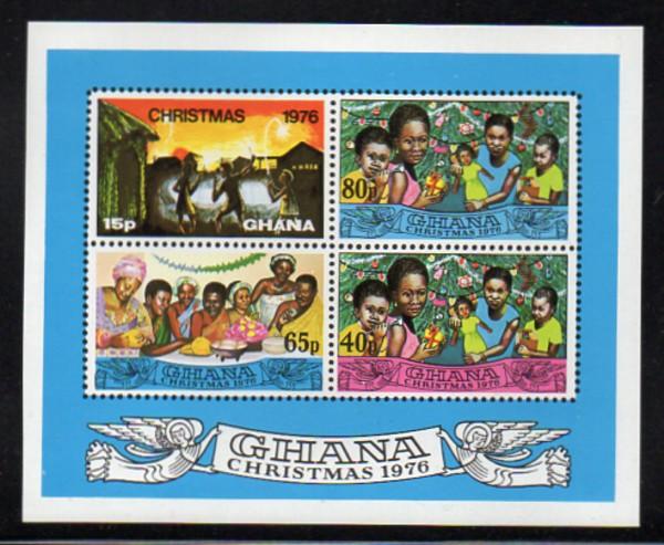 Ghana Sc 600 1975 Christmas stamp sheet mint NH