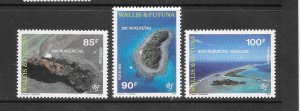 WALLIS & FUTUNA  #465-7  AEIRAL VIEW OF ISLANDS   MNH