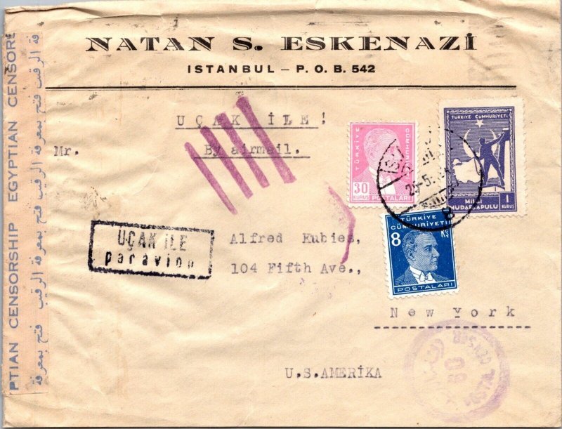 Turkey 1940s - Censor Cover / Airmail - F72143