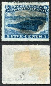 Newfoundland SG43 5c Blue Rouletted inscriptional