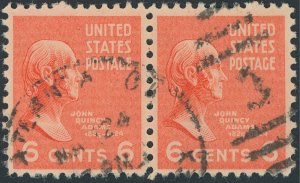 US 811 6 cent Presidential Issue; Used pair -- See details and scan