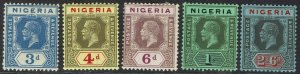 NIGERIA 1921 KGV RANGE TO 2/6 WMK MULTI SCRIPT CA