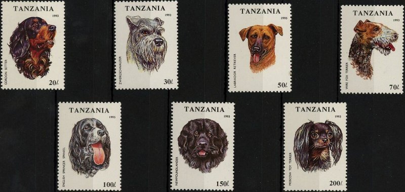 Tanzania Dog Domestic Animal Canis Canine Serie Set of 4 Stamps Mint NH 