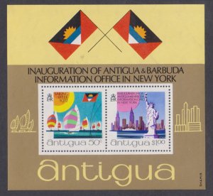 ANTIGUA - 1972 INAUGURATION OF ANTIGUA & BARBUDA OFFICE IN NEW YORK MIN/SHT MNH