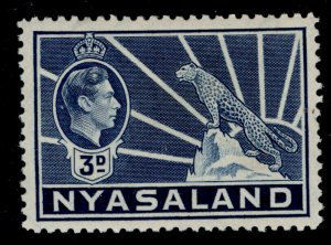 NYASALAND PROTECTORATE GVI SG134, 3d blue, M MINT.