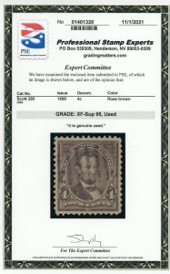 US Stamp #280 Lincoln 4c, PSE Cert - XF-SUPERB 95 - USED - SMQ $350.00 