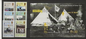 GB - ISLE of MAN Sc 1182-88 NH issue of 2007 - SET+S/S - SCOUTS - EUROPA