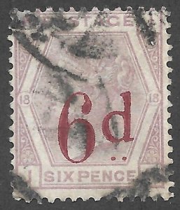 Doyle's_Stamps: Used 1883 6d Victorian Surcharge, Scott #95
