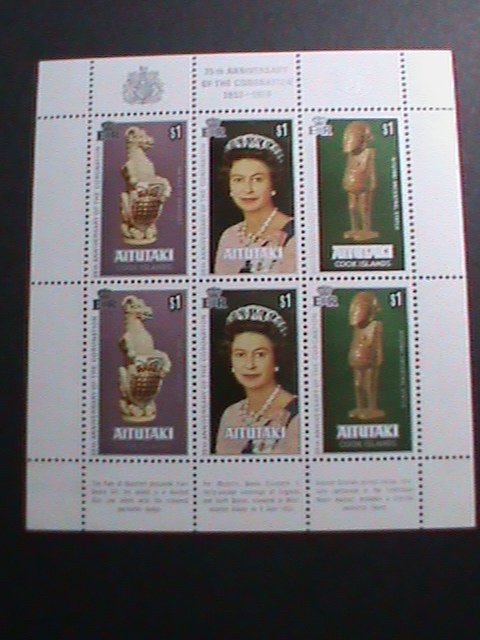 AITUTAKI -1978 -25TH ANNIVERSARY:CORONATION OF ELIZABETH II MNH MINI SHEET VF