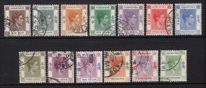 Hong Kong 1938 GVI Set of 13 to $10 FVF Used #154-66 CV$317