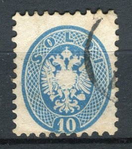 AUSTRIA LEVANT; 1860s classic Eagle Coat of Arms issue used Shade of 10sl.