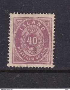 Iceland/Island 1882 40a violet perf 14x13.5 MH 15391