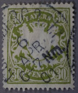 Germany States Bavaria #67 Used Dated Postmark 6 APR 6-7 Nm 01 VF