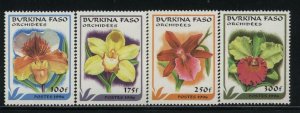 Orchids by Burkina Faso MNH Sc 1083-86 Value $ 8.10