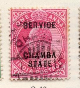 Indian States Chamba 1902 -07 Ed VII  Early Issue Fine Used 1a. Optd 157040