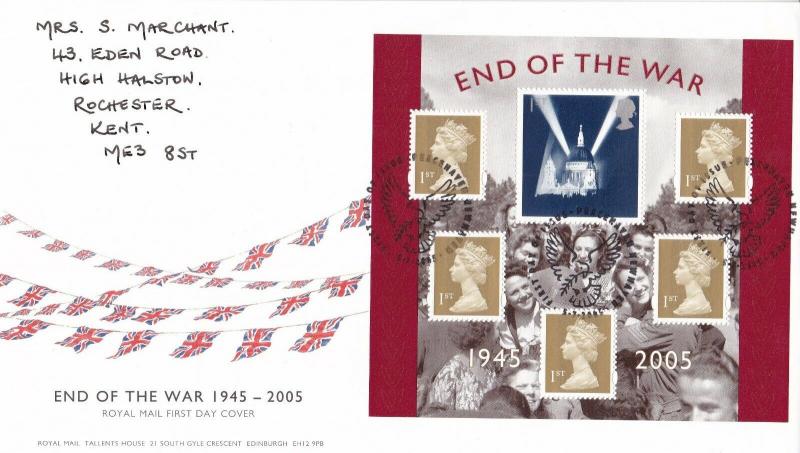 GB 2005 End of The War FDC Peacehaven CDS with enclosure VGC