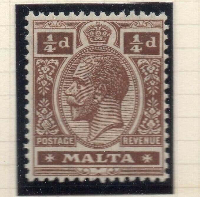 Malta 1921-22 Early Issue Fine Mint Hinged 1/4d. 321520