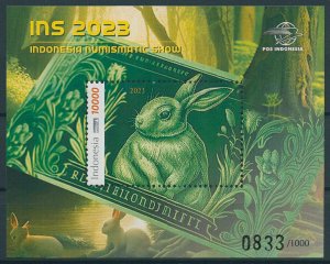 Indonesia Stamps 2023 MNH Year of Rabbit INS 2023 Numismatic Show 1v M/S