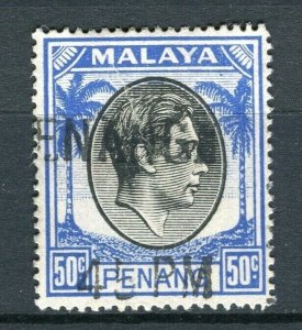 MALAYA; PENANG 1940s early GVI issue fine used Shade of 50c. value