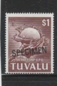 TUVALU #165 1981 $1 UPU SPECIMEN MINT VF NH O.G