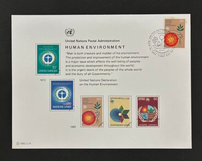 United Nations. 1982 Souvenir Cards. SC21. Mint NH. + First Day Cancels. 17271