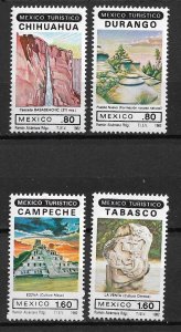 1982 Mexico 1274-7 complete Tourism set of 4 MNH
