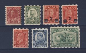 7x Canada  Stamps; #184-190-2x191-192-193-194 MH F/VF Guide Value = $45.00