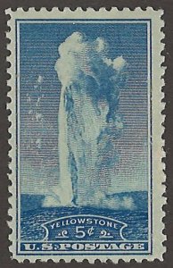 US Scott# 744 1934 5c bl Old Faithful  MNH - VF - Color Transfer on Gum