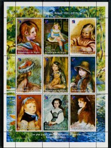 Niger 1998 RENOIR PAINTINGS PHILEXFRANCE'98 Sheet (9) Perforated Mint (NH)