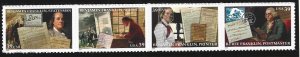 US #4021-24, Strip/4, B. Franklin, M-NH*-
