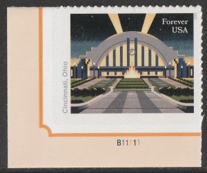 US 5762 Railroad Stations Cincinnati OH F plate single MNH 2023