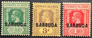 Stamp Barbuda 1922 King George V A5 overprinted #1, 2 & 9 MNH