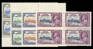 Straits Settlements #213-216 Cat$100, 1935 Silver Jubilee, complete set, in b...