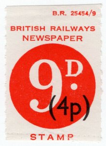 (I.B) British Railways Board : Newspaper Parcel 9d (dual currency)