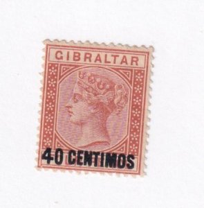 GIBRALTAR # 26 VF-MLH Q/VICTORIA 40 centimos O/PRINT