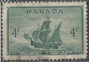 Canada 282 (used, stained) 4c Cabots ship Matthew (1949)