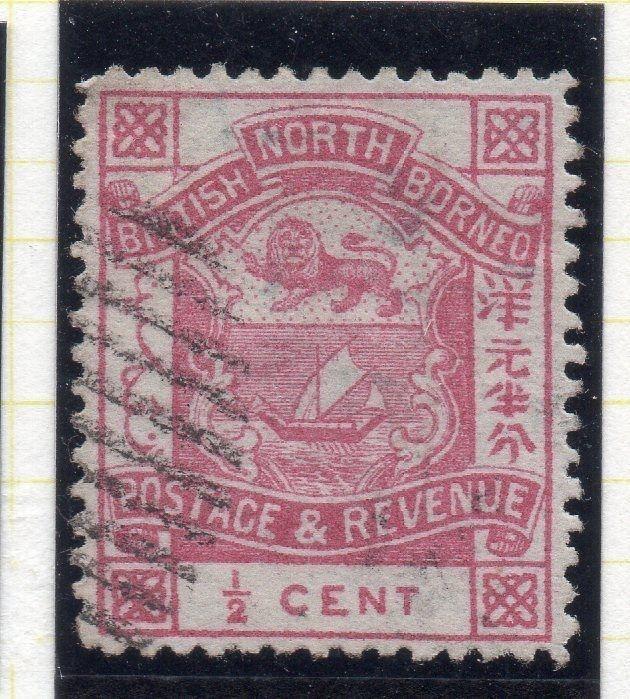 British North Borneo 1888-92 Early Issue Fine Used 1/2c. 115709